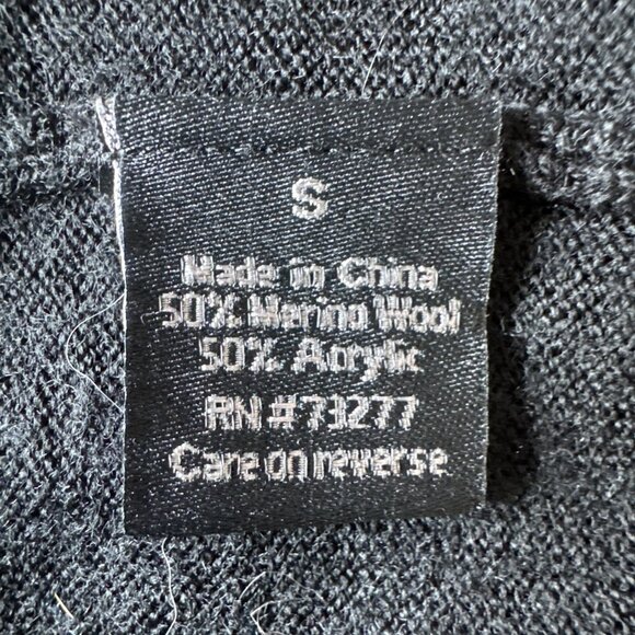 APT.9 Sweater Mens Small Black Merino Blend Long Sleeve Slim Fit Pullover - Picture 4 of 5